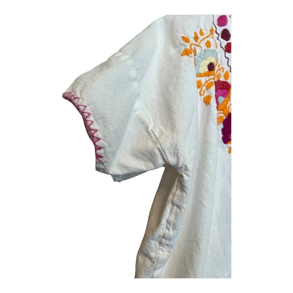 Embroidered Floral Boho Blouse Shirt Top Cottage Indie Fairy Festival Hippie - Picture 4 of 6